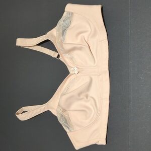 Instant Shaping Women's Nude Color 100% Cotton Lace Inlay Bra Size 44C